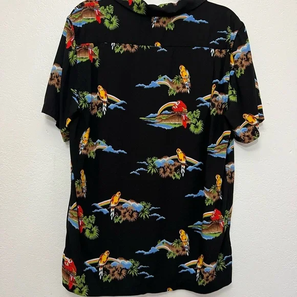 Vans Men's Black Tropical Parrot Shirt Size M - Picture 6 of 8
